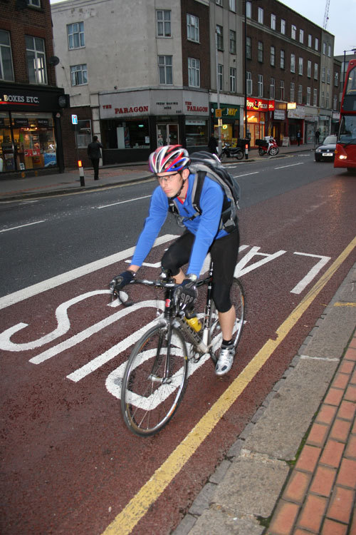 General cycling riding in bus lane General cycling riding in bus lane