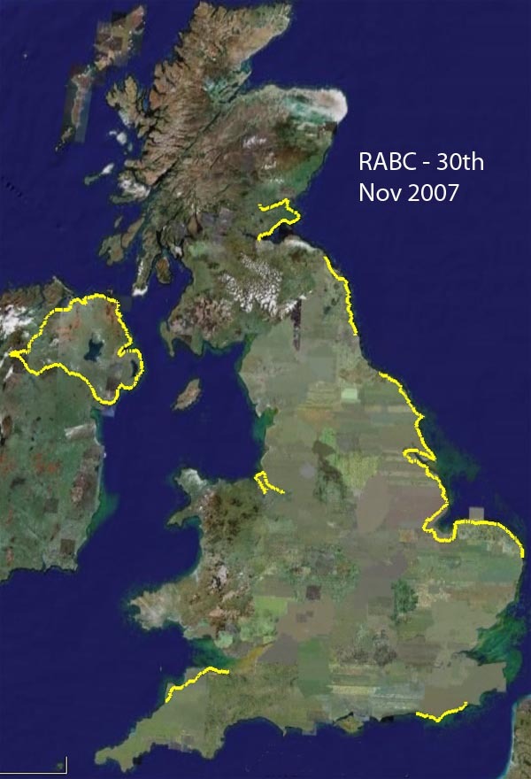 Ride Around Britain\'s Coast map Ride Around Britain\'s Coast map