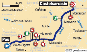 Tour de France 2007 Stage 17 map small Tour de France 2007 Stage 17 map small