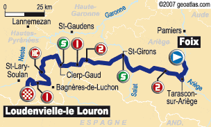 Tour de France 2007 stage 15 map small Tour de France 2007 stage 15 map small