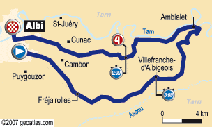Tour de France 2007 stage 13 map small Tour de France 2007 stage 13 map small