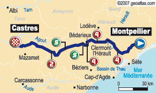 Tour de France 2007 stage 12 map small Tour de France 2007 stage 12 map small