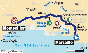 Tour de France stage 11 map small Tour de France stage 11 map small