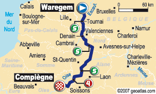 Tour de France 2007 stage 3 map small Tour de France 2007 stage 3 map small