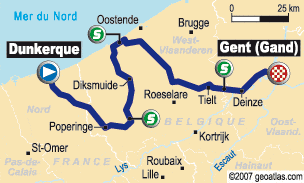 Tour de France stage two map small Tour de France stage two map small