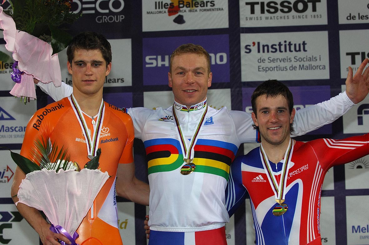 Hoy Edgar keirin podium Hoy Edgar keirin podium
