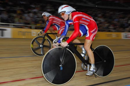 Victoria Pendleton and Shanaze Reade (GB), team sprint