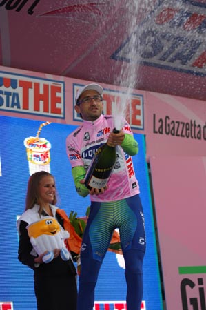 Andrea Noe (race leader) on podium