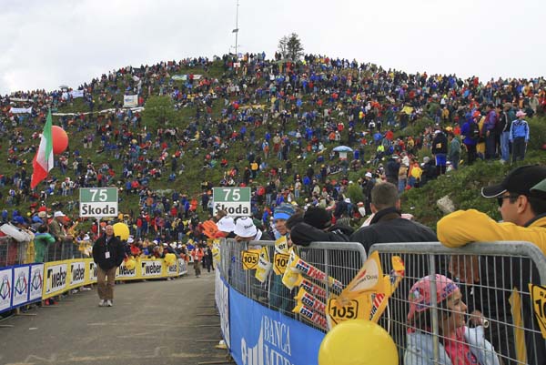 Getting a good spot to watch the race