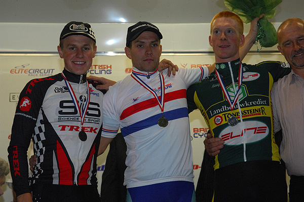 Podium (l-r): Matt Cronshaw, James McCallum, Ed Clancy