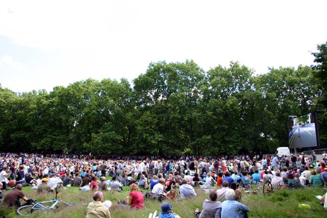 Big screen in the park