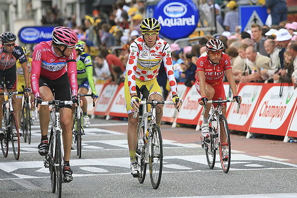 David Millar crosses the finish