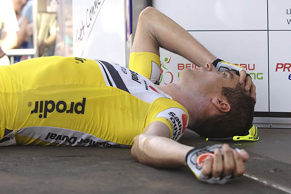 David Millar after the finish