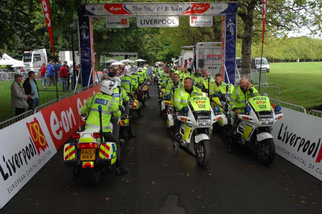 Police riders get ready Police riders get ready