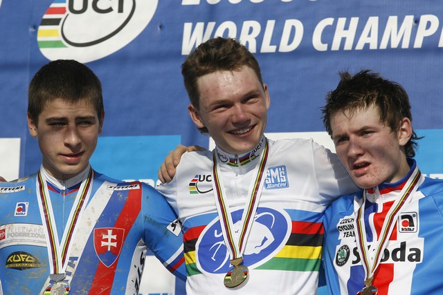 Final podium (l-r): Peter Sagan (2nd), Arnaud Jouffroy (winner), Lubomir Petrus (3rd) Final podium (l-r): Peter Sagan (2nd), Arnaud Jouffroy (winner), Lubomir Petrus (3rd)