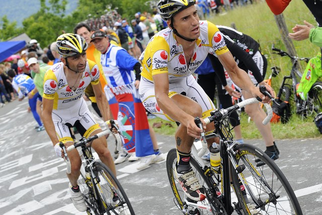Juan Cobo and Leonardo Piepoli on Hautacam Juan Cobo and Leonardo Piepoli on Hautacam