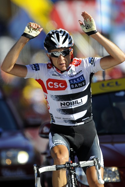Carlos Sastre, stage winner and new race leader Carlos Sastre, stage winner and new race leader