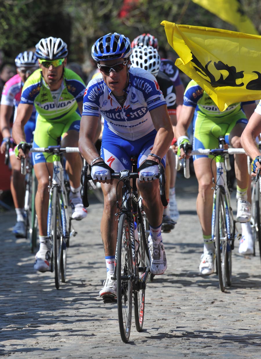 Sylvain Chavanel on Koppenberg Sylvain Chavanel on Koppenberg