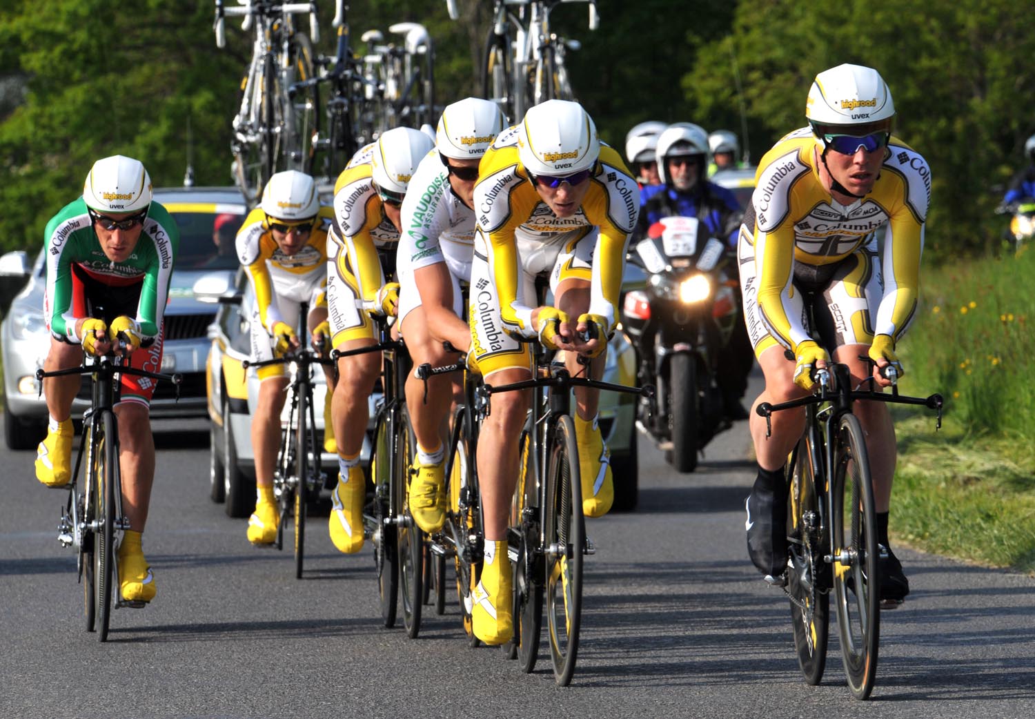 Team Columbia lead by Mark Cavendish Team Columbia lead by Mark Cavendish