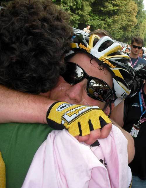 Mark Cavendish and Max Sciandri Giro 2009 stage 13 Mark Cavendish and Max Sciandri Giro 2009 stage 13