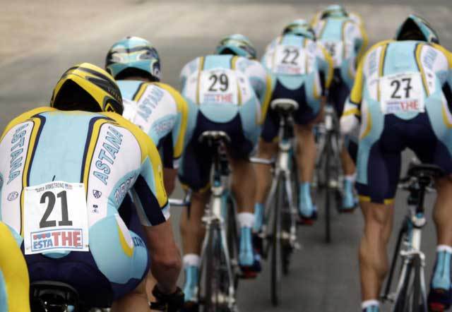 Lance Armstrong Astana 2009 Giro stage one TTT Lance Armstrong Astana 2009 Giro stage one TTT