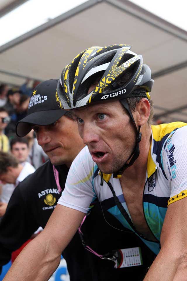 Lance Armstrong at the finish Lance Armstrong at the finish