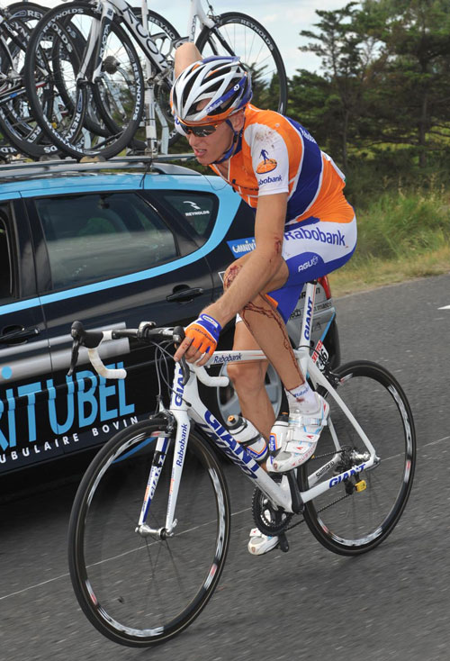 Robert Gesink injured, Tour de France 2009, stage 5