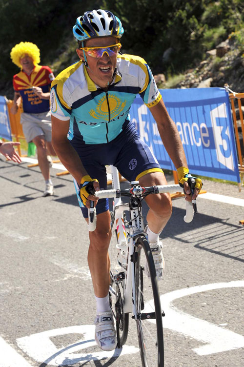 Alberto Contador attacks, Tour de France 2009, stage 7