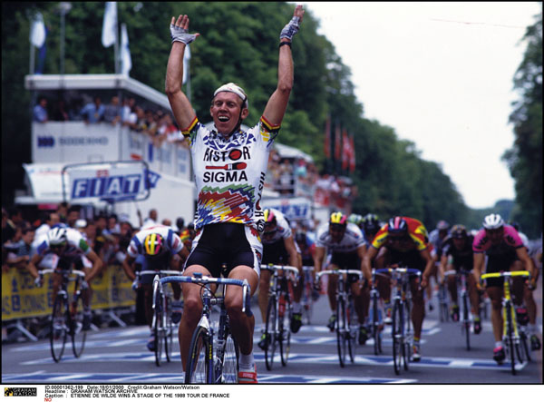 Etienne De Wilde 1989 Tour Bordeaux Etienne De Wilde sprints to victory in Bordeaux