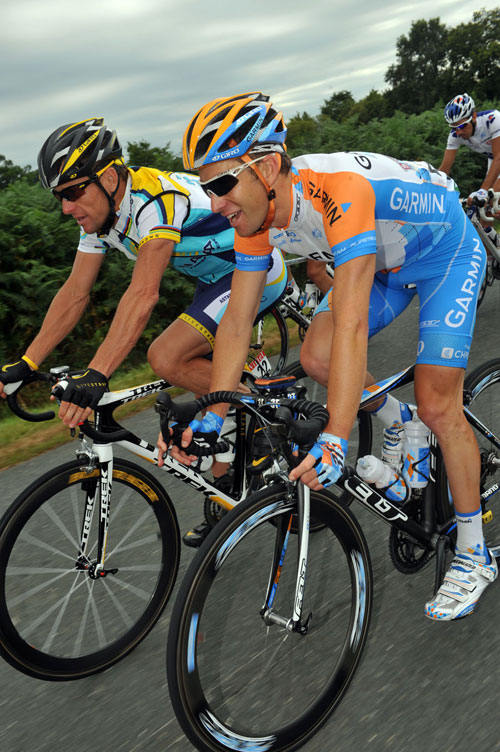 Christian Vande Velde and Lance Armstrong, Tour de France 2009, stage 10