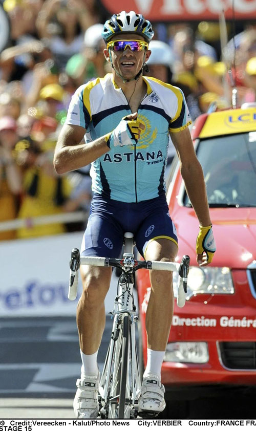 Alberto Contador wins, Tour de France 2009, stage 15