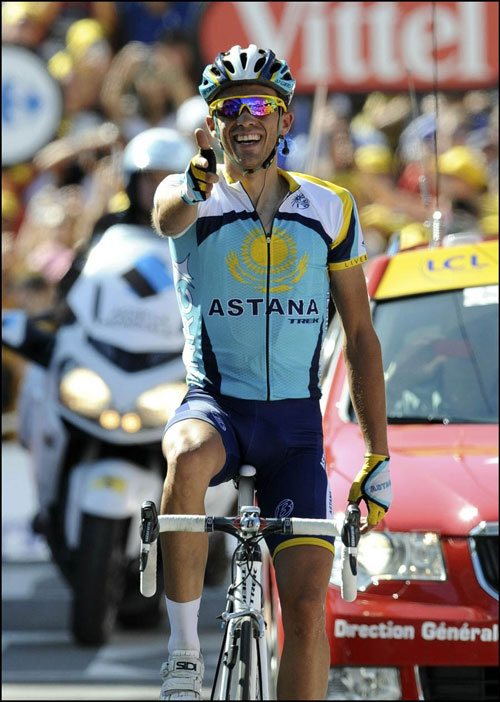 Alberto Contador wins, Tour de France 2009, stage 15