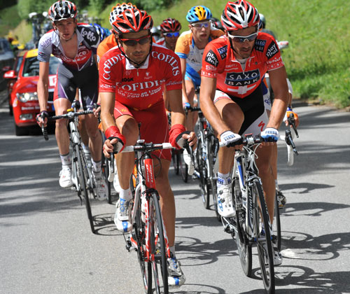 David Moncoutie and Fabian Cancellara, Tour de France 2009, stage 15
