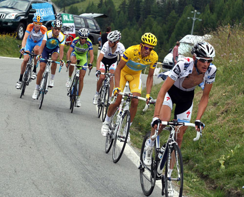 Andy Schleck attacks, Tour de France 2009, stage 16
