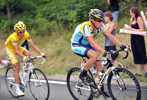 Lance Armstrong, Alberto Contador, Tour de France 2009, stage 19