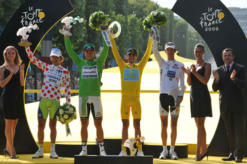 Jersey winners, Tour de France 2009, stage 21