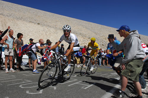 Schleck-&-Contador.jpg Andy Schleck and Alberto Contador, Tour de France 2009, stage 20