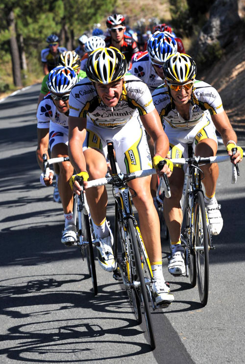 Columbia chases, Vuelta a Espana 2009, stage 11