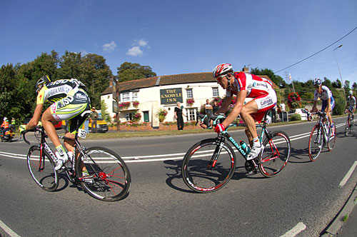 tob09 st6 Stannard-Thomas-&-Swift-in-.jpg Ian Stannard, Geraint Thomas, Ben Swift, Tour of Britain 2009, stage six