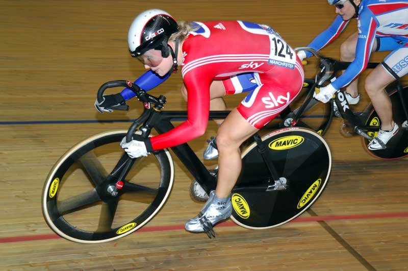 Becky James team GB sprinting junior world champion 2009 Manchester world cup.jpg manchester track world cup, track world cup, world cup, world cup classics, uci, british cycling, manchester velodrome, sir chris hoy, victoria pendleton, geraint thomas, individual pursuit, track cycling, track racing, cycling, cycle racing