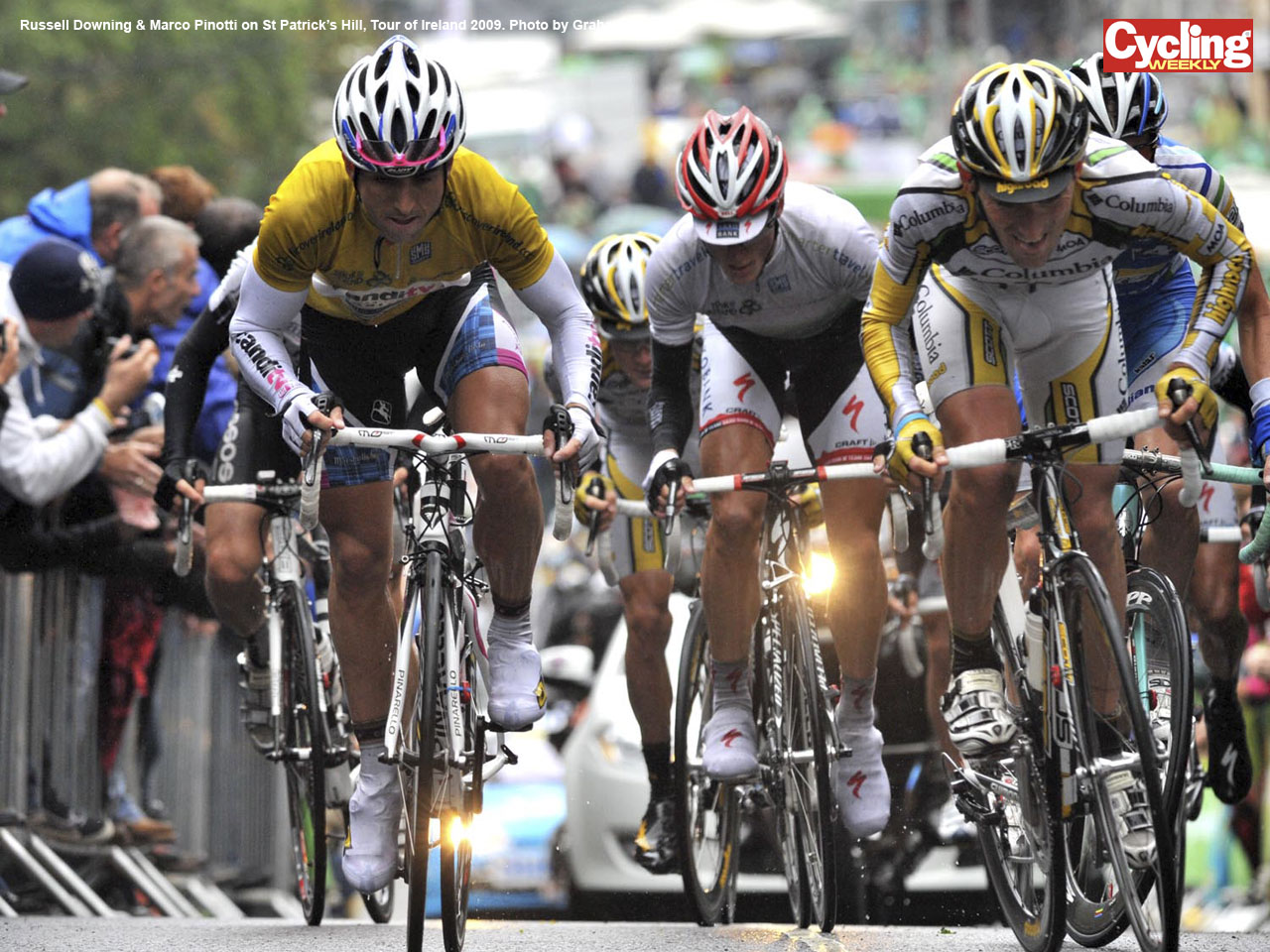 Russell Downing & Marco Pinotti, St Patrick's Hill, Tour of Ireland 2009