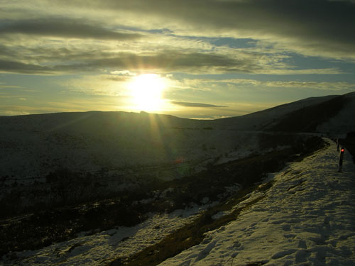 Chris Wilkinson, Horseshoe Pass, Llangollen, 2010 snowy cycling photos