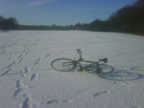 Sean Lally, 2010 snowy cycling photos