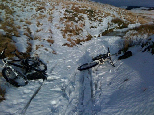 Sean Grosvenor, Nant-y-Arian, Mid Wales, 2010 snowy cycling photos