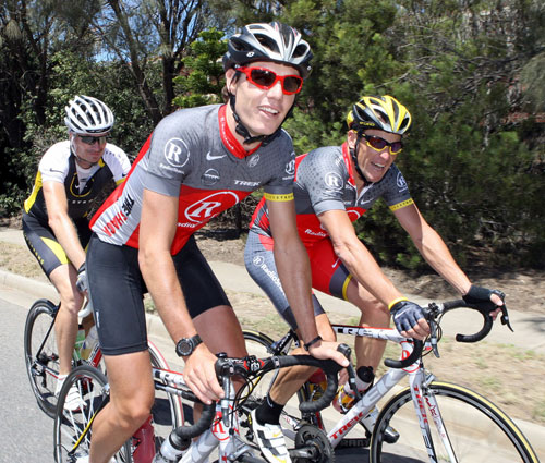 Darryl Impey and Lance Armstrong, Tour Down Under 2010 Darryl Impey and Lance Armstrong, Tour Down Under 2010