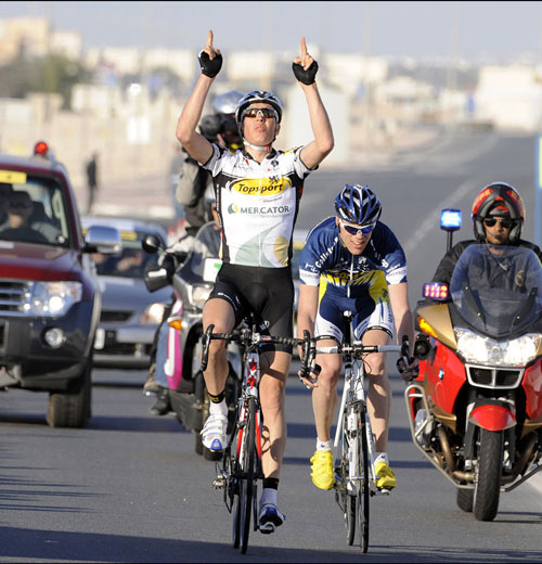 Geert Steurs wins stage, Tour of Qatar 2010, stage 2