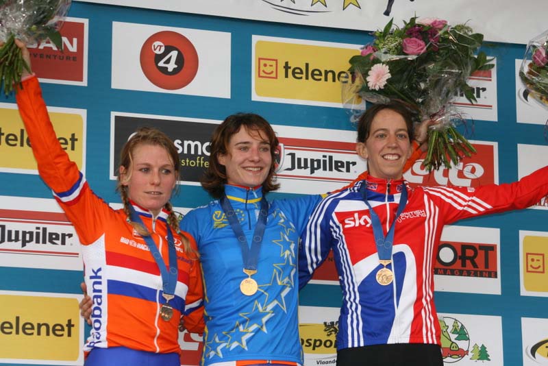 Helen Wyman on Euro CX champs podium Helen Wyman on Euro CX champs podium
