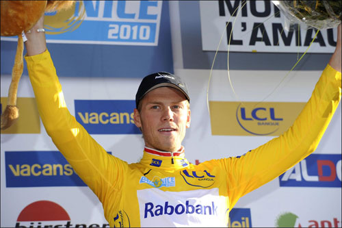 Lars Boom leads, Paris-Nice 2010, Stage one prologue Lars Boom leads, Paris-Nice 2010, Stage one prologue
