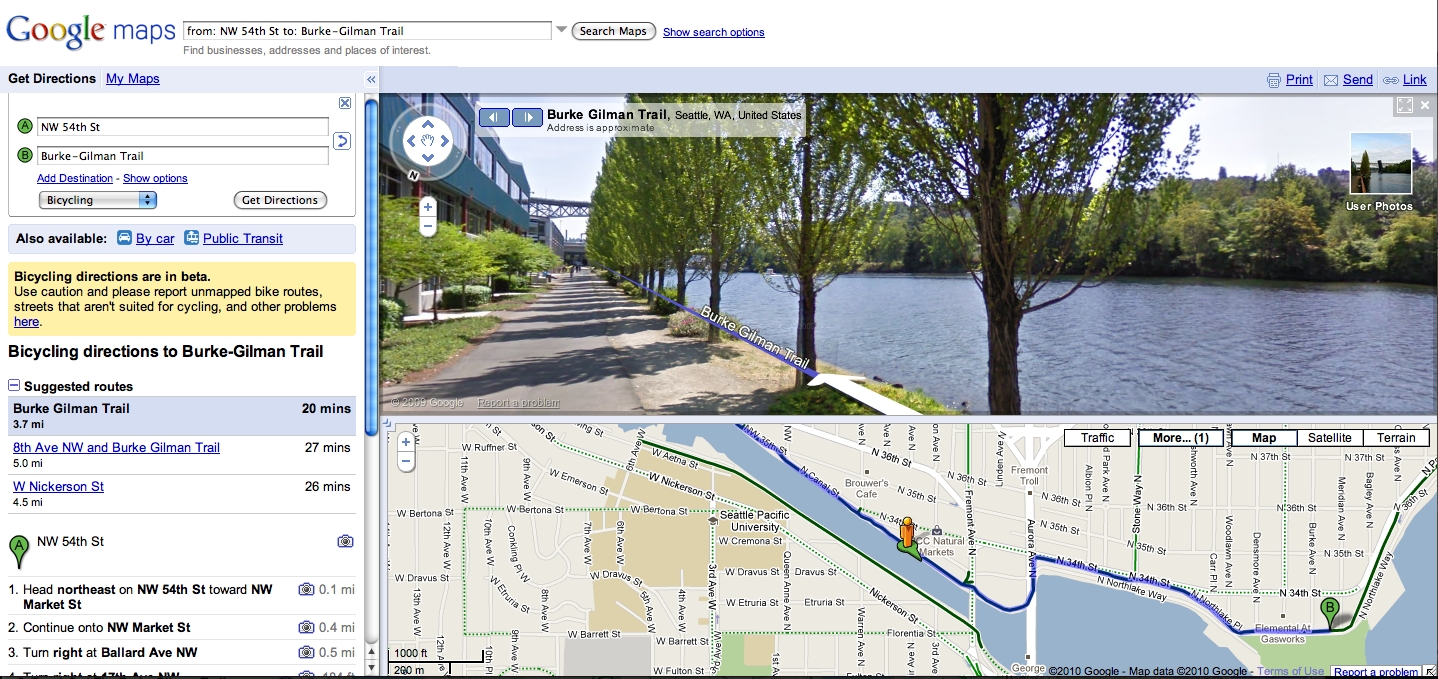 Google Biking Directions Google Biking Directions
