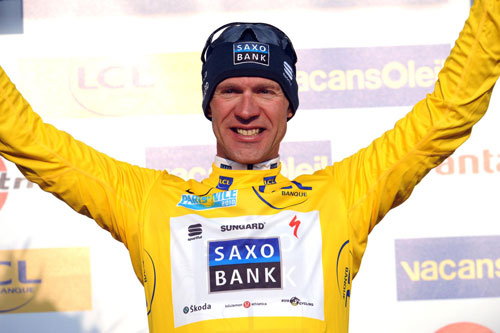 Jens Voigt leads, Paris-Nice 2010, stage three Jens Voigt leads, Paris-Nice 2010, stage three